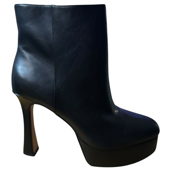 INC Women’s size 9.5 Alize comfort round toe  black boot 1-1.5 platform 5 heel - Picture 4 of 13